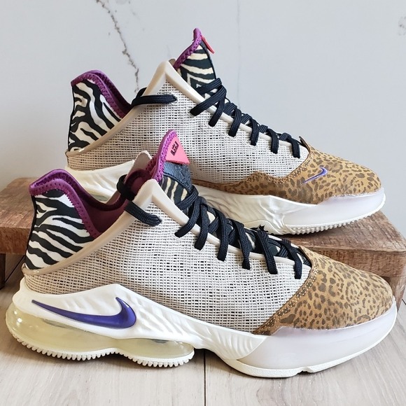 Nike LeBron 19 Low Safari Mens 11 Rattan Sail Basketball Sneakers DM1058-200 - Picture 1 of 8